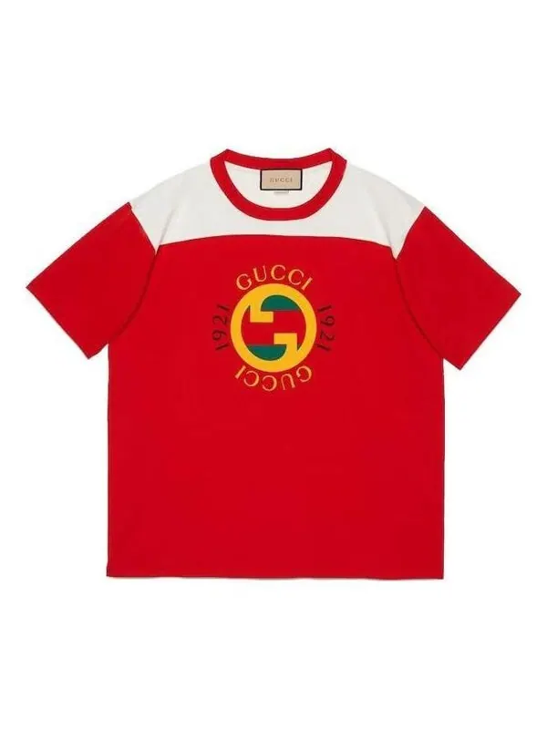 Футболка Gucci Cotton Jersey T-Shirt with Print 'Red' — изображение 1 из 4, красный