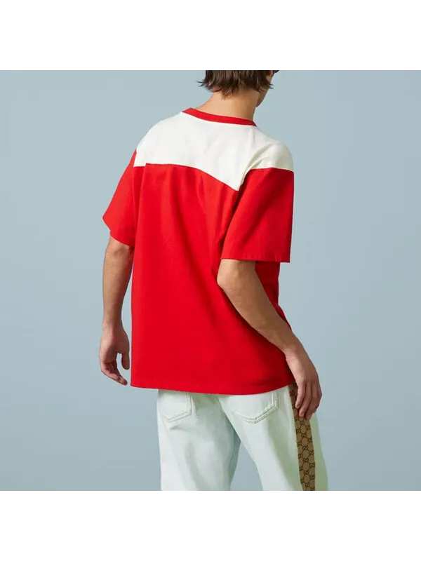 Футболка Gucci Cotton Jersey T-Shirt with Print 'Red' — изображение 4 из 4, красный
