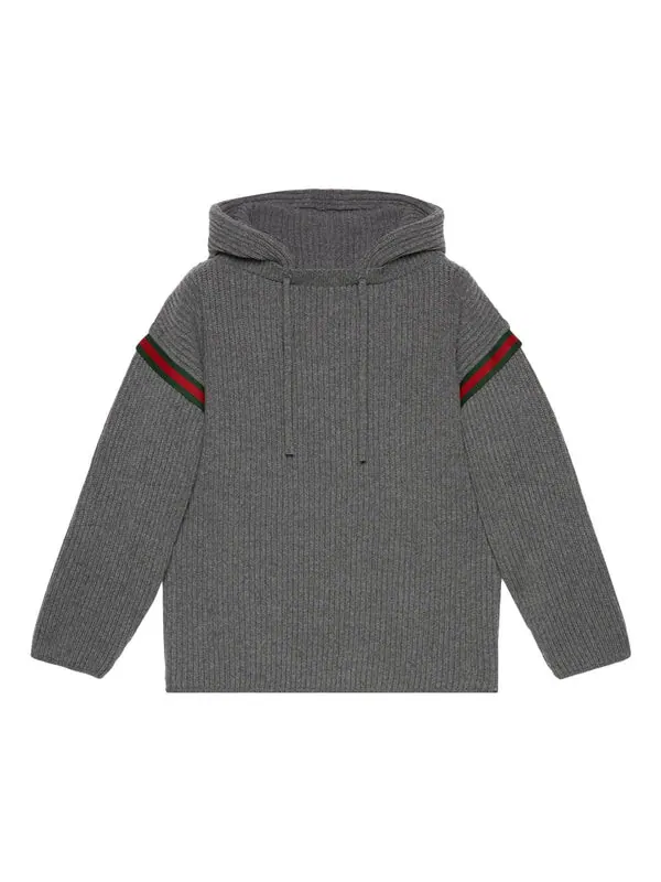 Толстовка wool cashmere sweater with hood 'grey' Gucci — изображение 1 из 4, серый