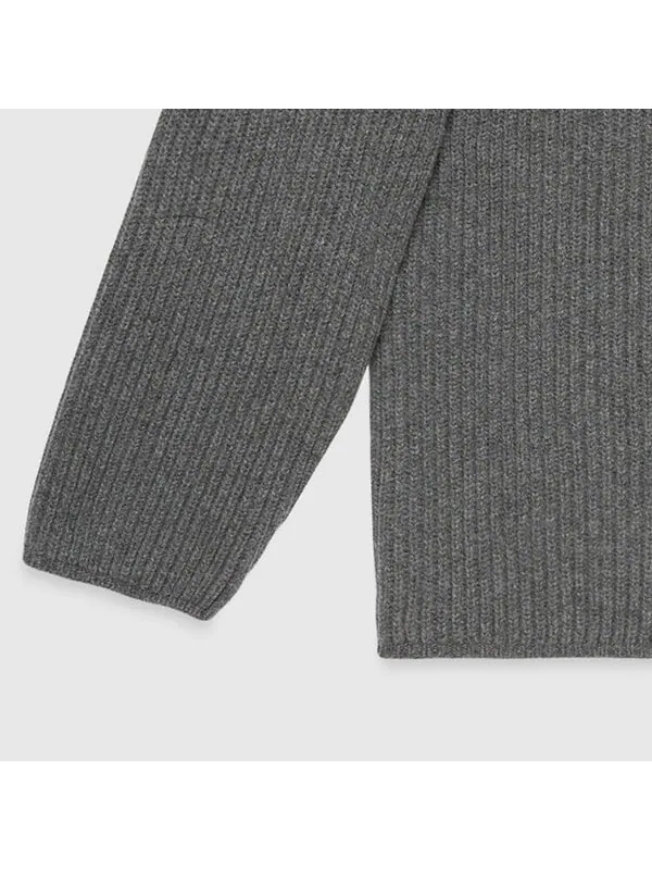 Толстовка wool cashmere sweater with hood 'grey' Gucci — изображение 4 из 4, серый