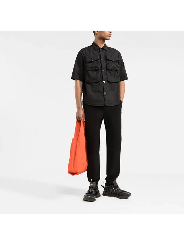 Рубашка garment dyed shirt 'black' Stone Island — изображение 3 из 4, черный