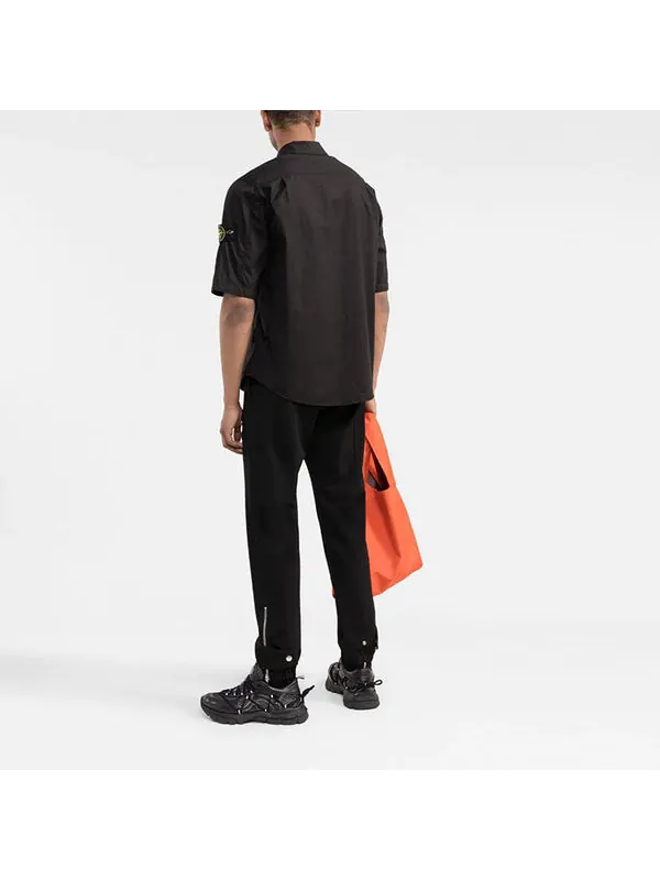 Рубашка garment dyed shirt 'black' Stone Island — изображение 4 из 4, черный