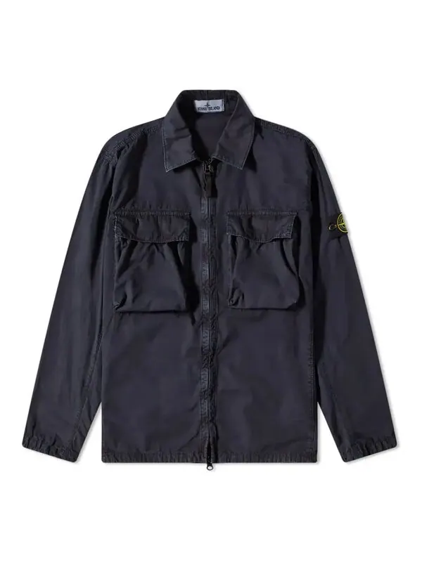 Куртка brushed cotton 2-pocket shirt jacket 'navy' Stone Island — изображение 1 из 2, темно-синий