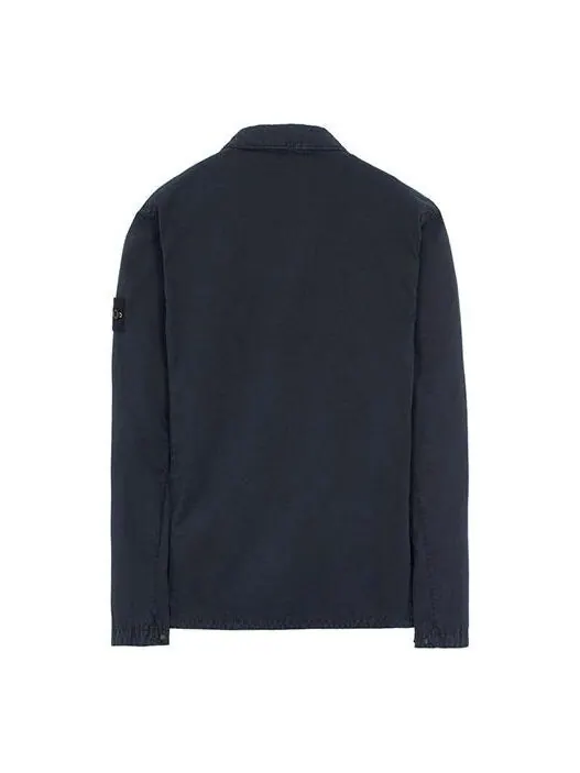 Куртка brushed cotton 2-pocket shirt jacket 'navy' Stone Island — изображение 2 из 2, темно-синий