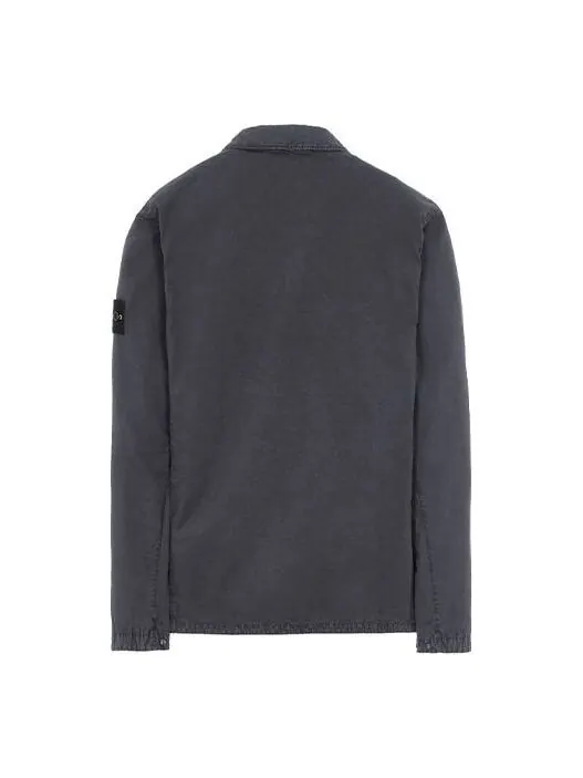 Куртка brushed cotton 2-pocket shirt jacket 'charcoal' Stone Island — изображение 2 из 2, черный