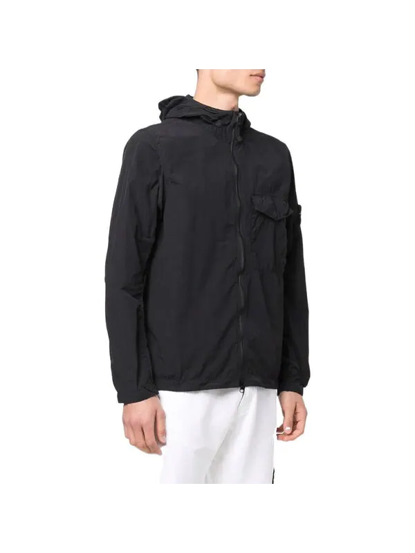Куртка naslan light hooded overshirt 'black' Stone Island — изображение 3 из 3, черный