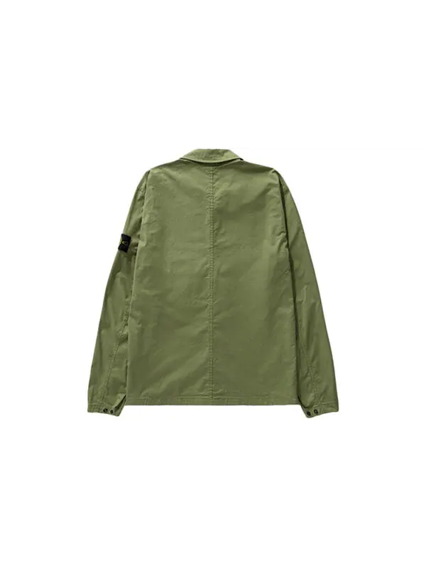 Куртка supima cotton shirt jacket 'olive' Stone Island — изображение 2 из 4, оливковый зеленый