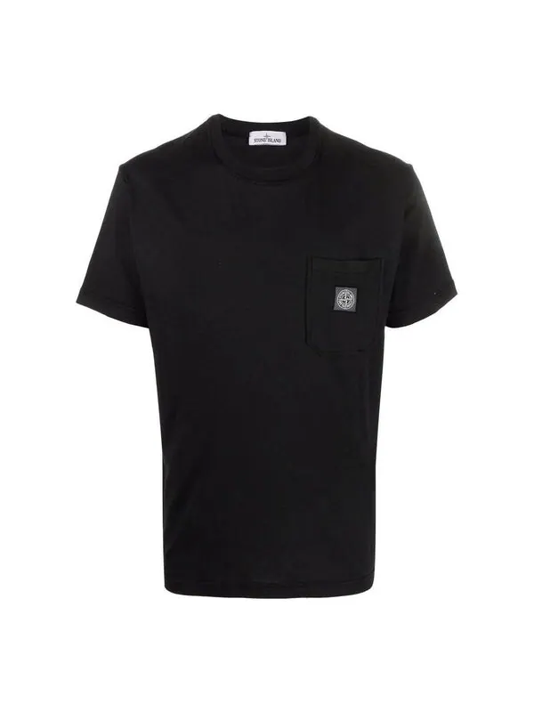 Футболка pocket classic logo patch t-shirt 'black' Stone Island — изображение 1 из 3, черный