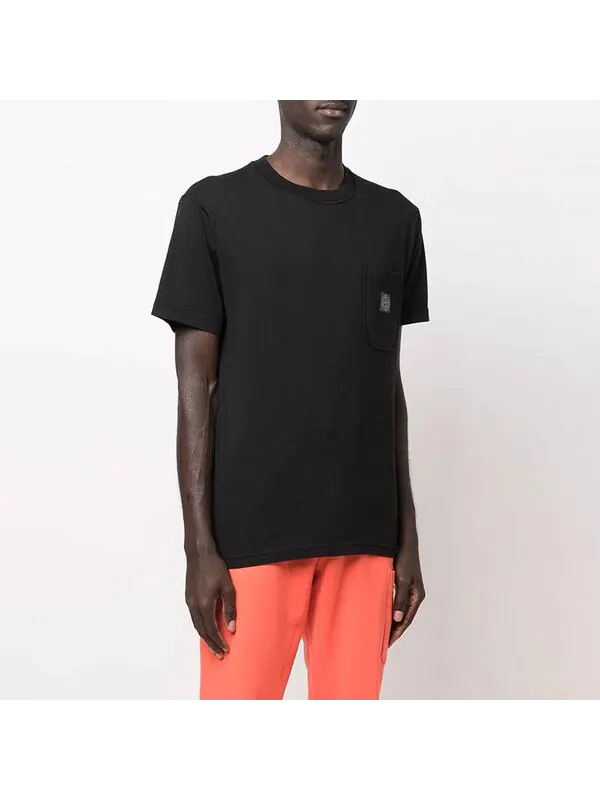 Футболка pocket classic logo patch t-shirt 'black' Stone Island — изображение 3 из 3, черный