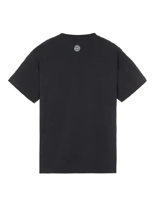 Футболка tricromia print t-shirt 'black' Stone Island — изображение 2 из 2, черный