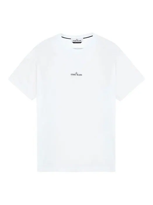 Футболка tricromia three print t-shirt 'white' Stone Island — изображение 2 из 2, белый