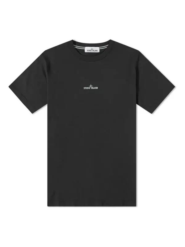 Футболка tricromia three print t-shirt 'black' Stone Island — изображение 1 из 4, черный