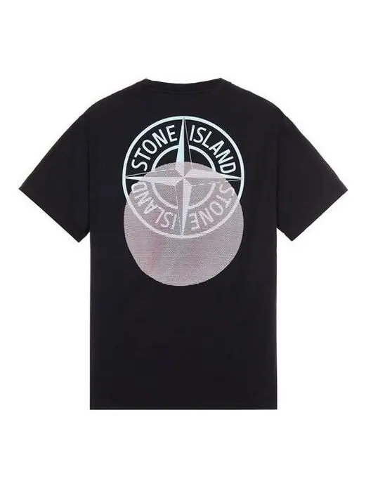 Футболка tricromia three print t-shirt 'black' Stone Island — изображение 2 из 4, черный