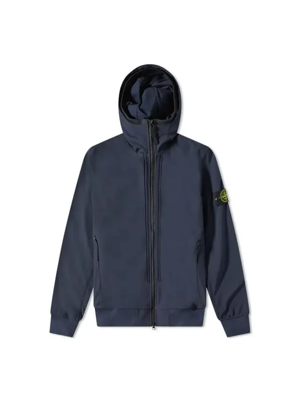 Куртка soft shell-r hooded jacket 'navy' Stone Island — изображение 1 из 3, темно-синий