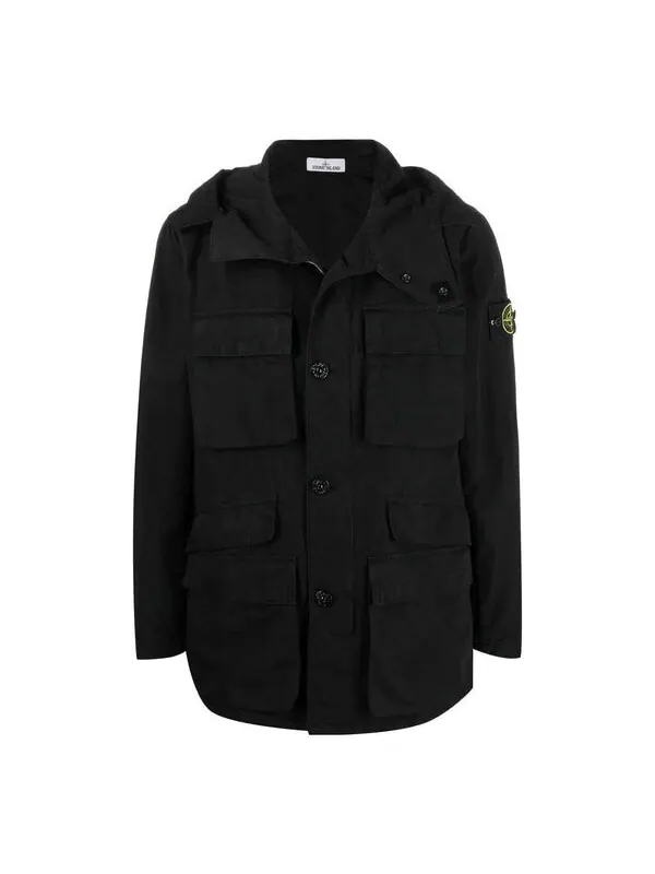 Куртка garment dyed field jacket 'black' Stone Island — изображение 1 из 4, черный