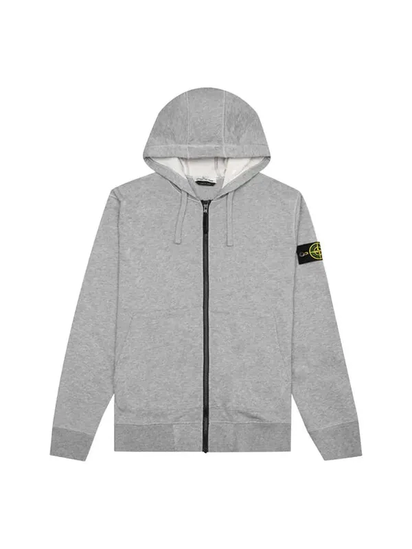 Куртка hooded track jacket 'melange grey' Stone Island — изображение 1 из 3, серый