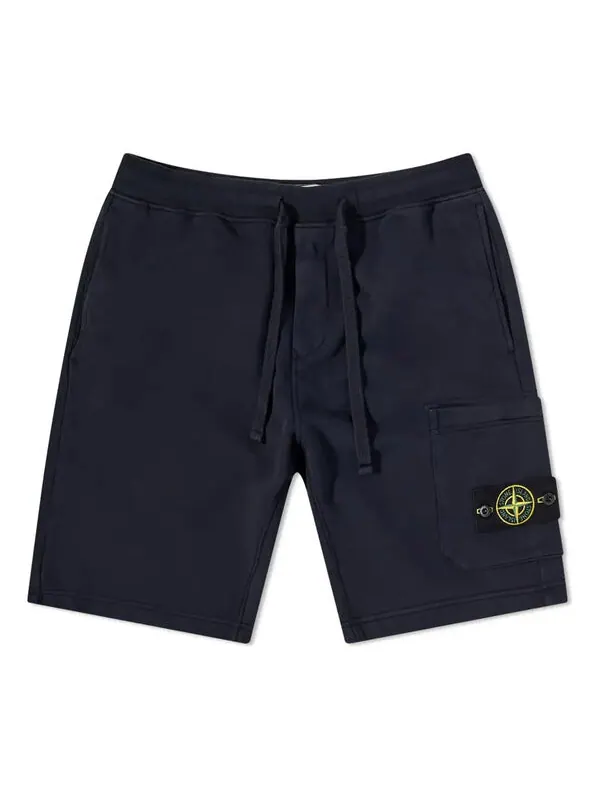 Шорты garment dyed sweat shorts 'navy' Stone Island — изображение 1 из 3, темно-синий