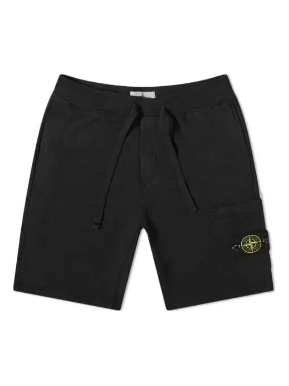 Шорты garment dyed sweat shorts 'black' Stone Island — изображение 1 из 3, черный