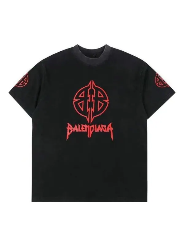 Футболка metal bb stencil t-shirt 'black red' Balenciaga — изображение 1 из 4, черный/красный
