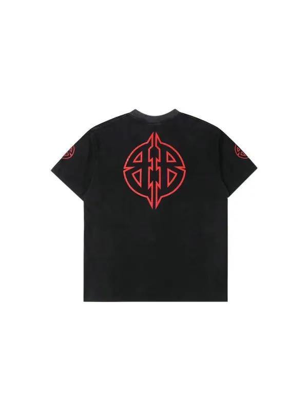 Футболка metal bb stencil t-shirt 'black red' Balenciaga — изображение 2 из 4, черный/красный