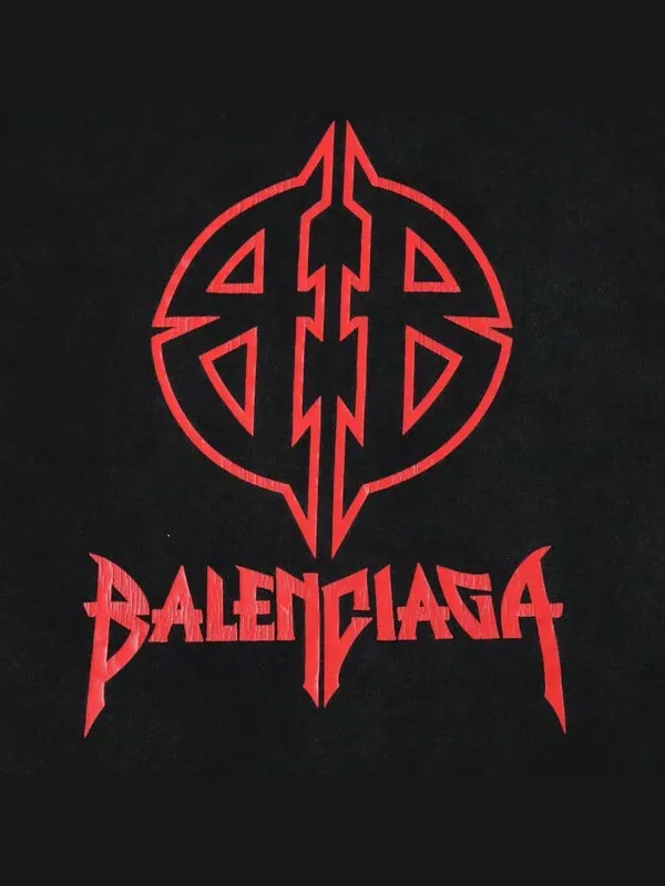Футболка metal bb stencil t-shirt 'black red' Balenciaga — изображение 3 из 4, черный/красный