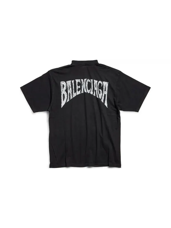 Футболка paris tropical t-shirt medium fit 'black' Balenciaga — изображение 2 из 2, черный