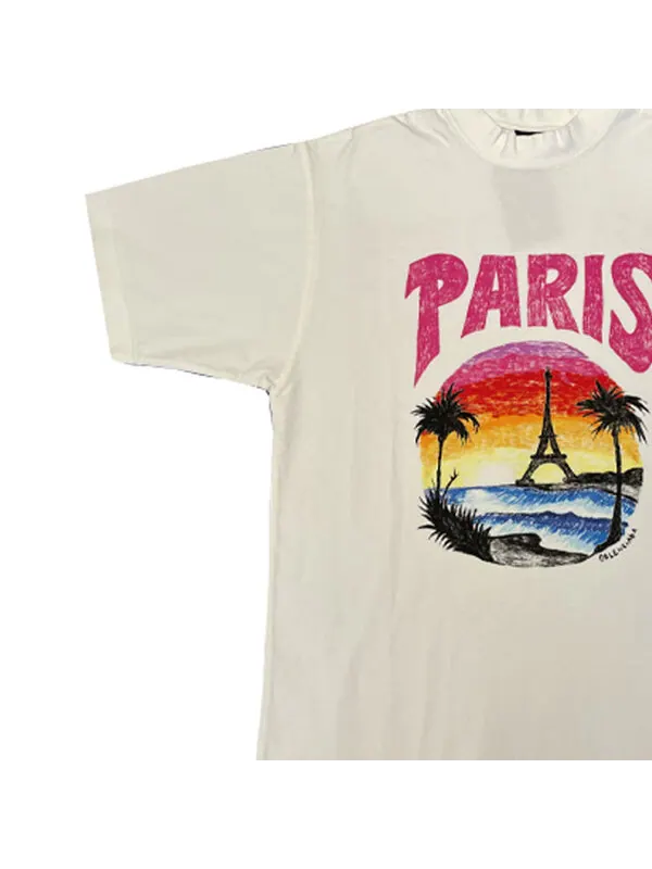 Футболка paris tropical t-shirt 'white' Balenciaga — изображение 4 из 4