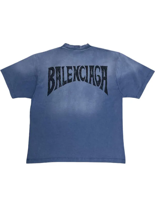 Футболка hand-drawn t-shirt 'blue' Balenciaga — изображение 2 из 4, синий