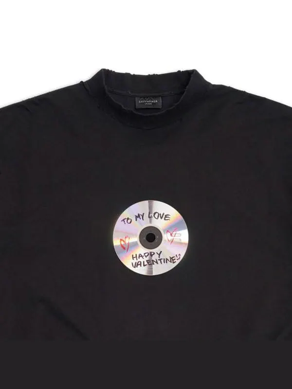 Футболка to my love t-shirt 'black' Balenciaga — изображение 3 из 4, черный