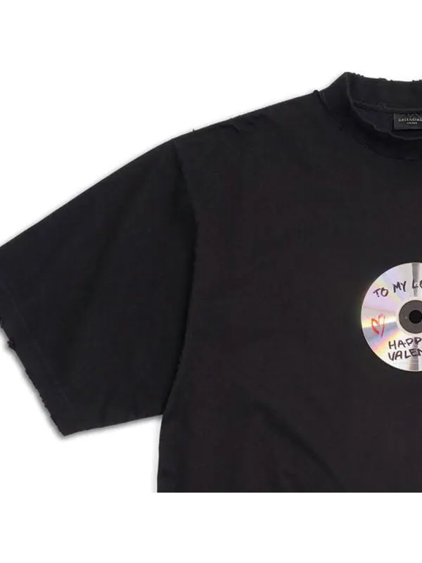Футболка to my love t-shirt 'black' Balenciaga — изображение 4 из 4, черный