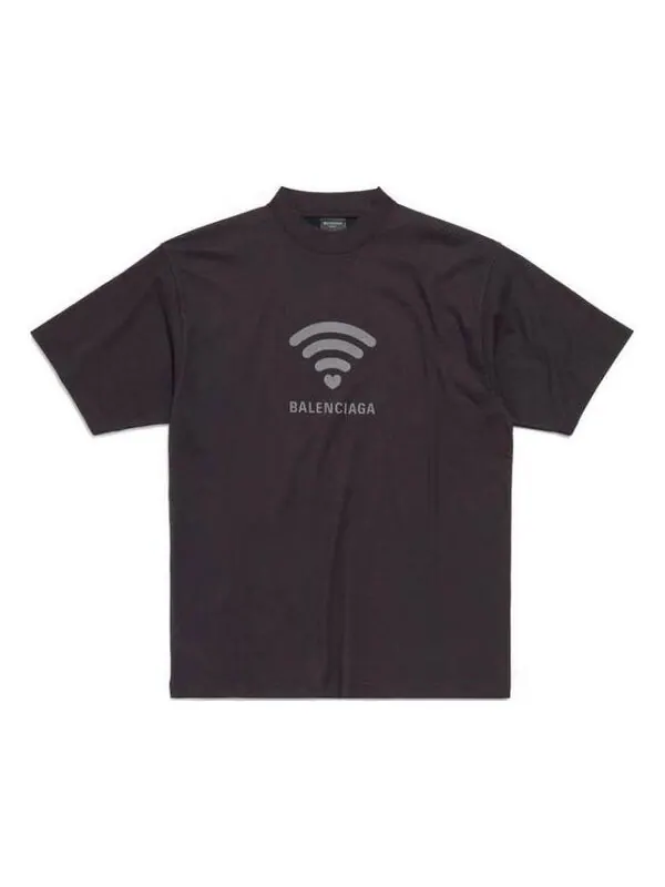 Футболка lo_ve t-shirt 'black grey' Balenciaga — изображение 1 из 4, черный/серый