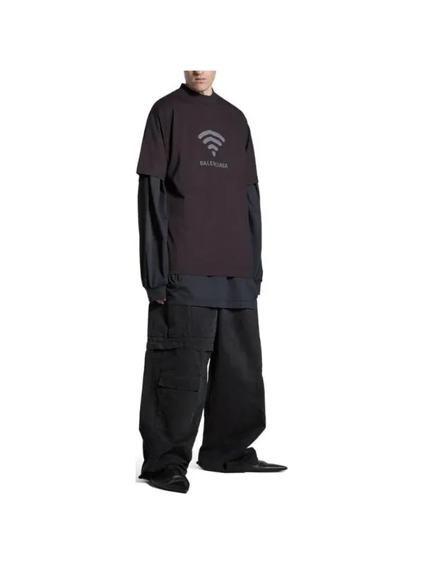 Футболка lo_ve t-shirt 'black grey' Balenciaga — изображение 3 из 4, черный/серый