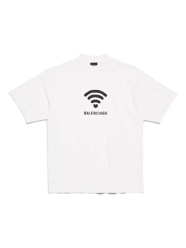 Футболка lo_ve t-shirt 'off white' Balenciaga — изображение 1 из 4, белый/черный