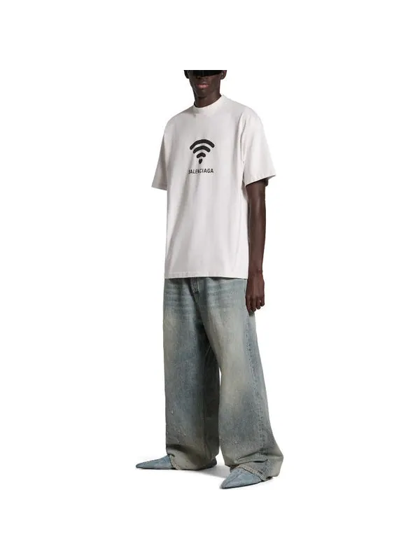 Футболка lo_ve t-shirt 'off white' Balenciaga — изображение 3 из 4, белый/черный