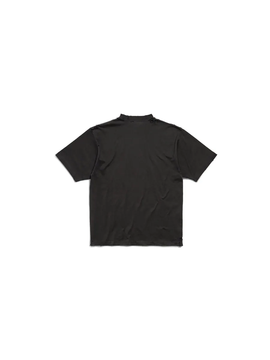 Футболка (WMNS) Balenciaga BB Motel T-shirt Medium Fit 'Black' — изображение 2 из 2, черный