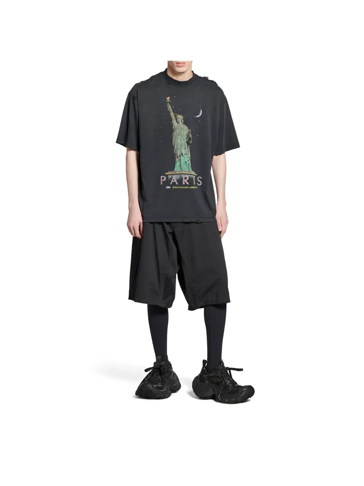 Футболка Balenciaga Paris Liberty Medium Fit — изображение 3 из 8, черный