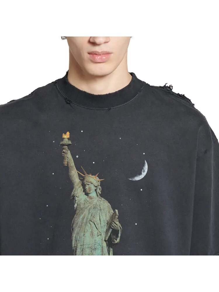 Футболка Balenciaga Paris Liberty Medium Fit — изображение 6 из 8, черный