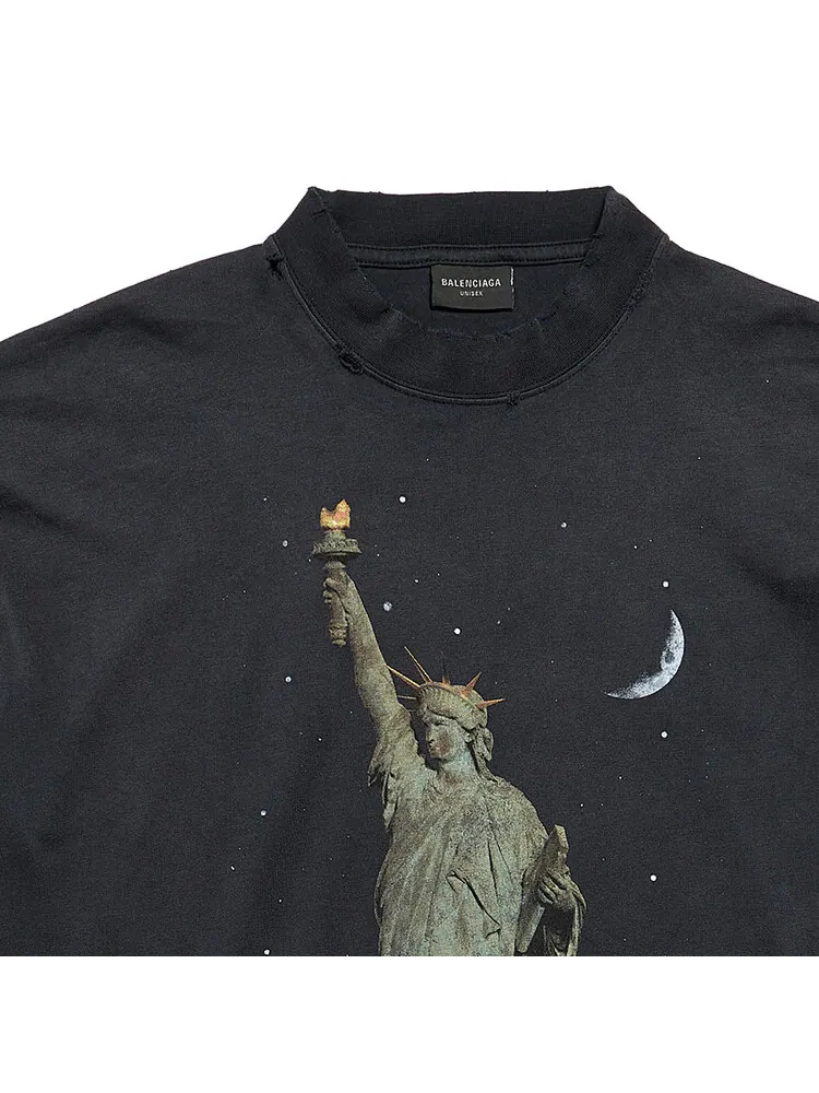 Футболка Balenciaga Paris Liberty Medium Fit — изображение 7 из 8, черный