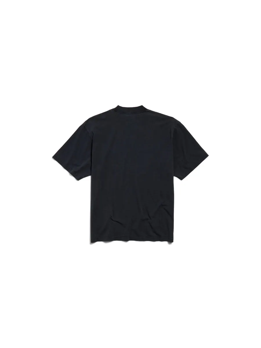 Футболка (WMNS) Balenciaga I Love Paris & Balenciaga T-shirt Medium Fit 'Black Faded' — изображение 2 из 2, черный