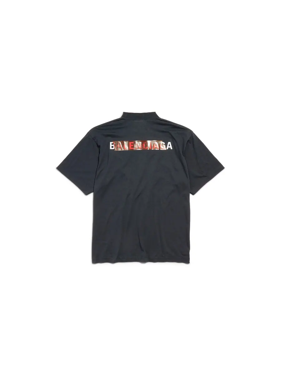 Футболка Balenciaga Taped Balenciaga Back T-Shirt 'Black' — изображение 2 из 2, черный