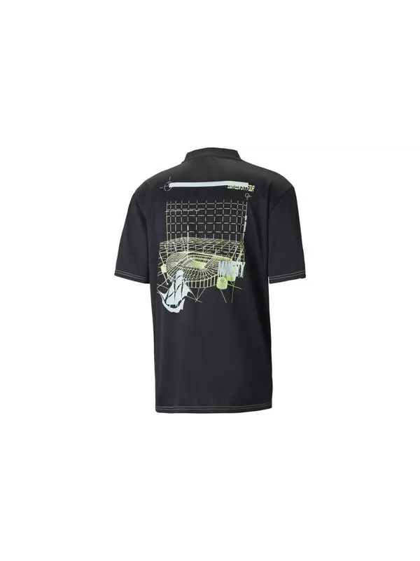 Спортивная футболка manchester city printed jersey 'black' Puma — изображение 2 из 2, черный