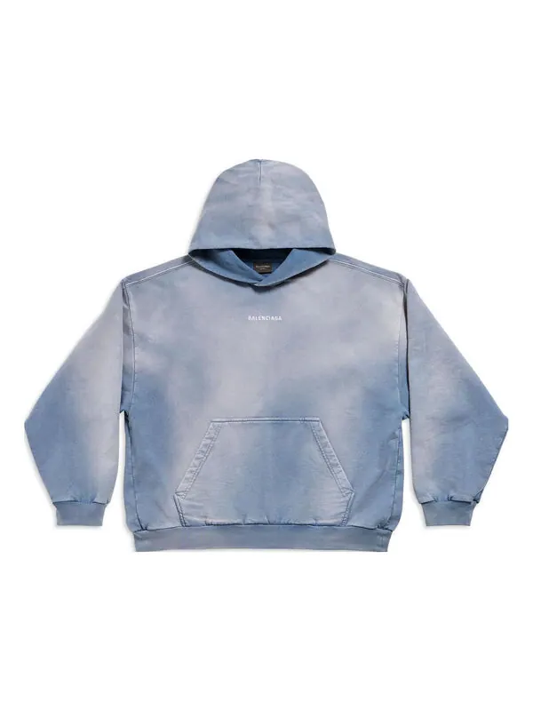 Толстовка back hoodie 'blue' Balenciaga — изображение 1 из 4, синий