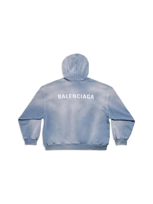Толстовка back hoodie 'blue' Balenciaga — изображение 2 из 4, синий