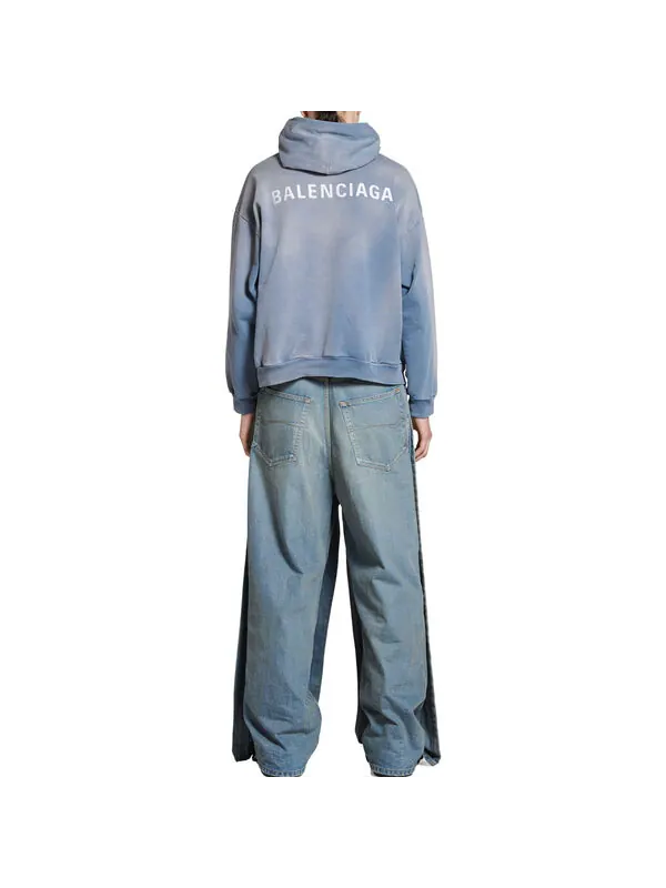 Толстовка back hoodie 'blue' Balenciaga — изображение 4 из 4, синий