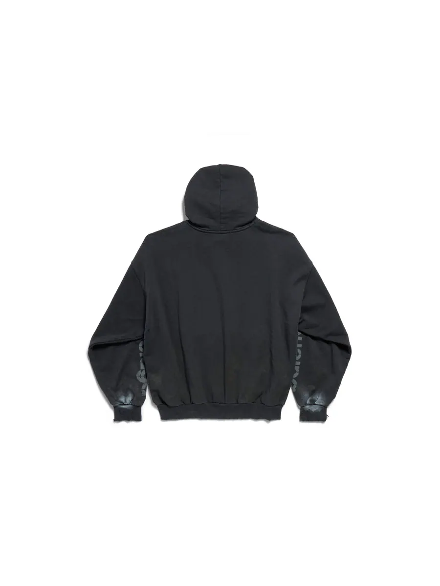 Худи (WMNS) Balenciaga 3B Stencil Hoodie Medium Fit 'Black' — изображение 2 из 2, черный
