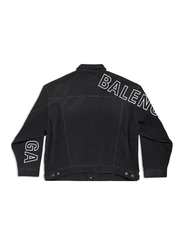 Куртка outline large fit jacket 'black' Balenciaga — изображение 2 из 2, черный