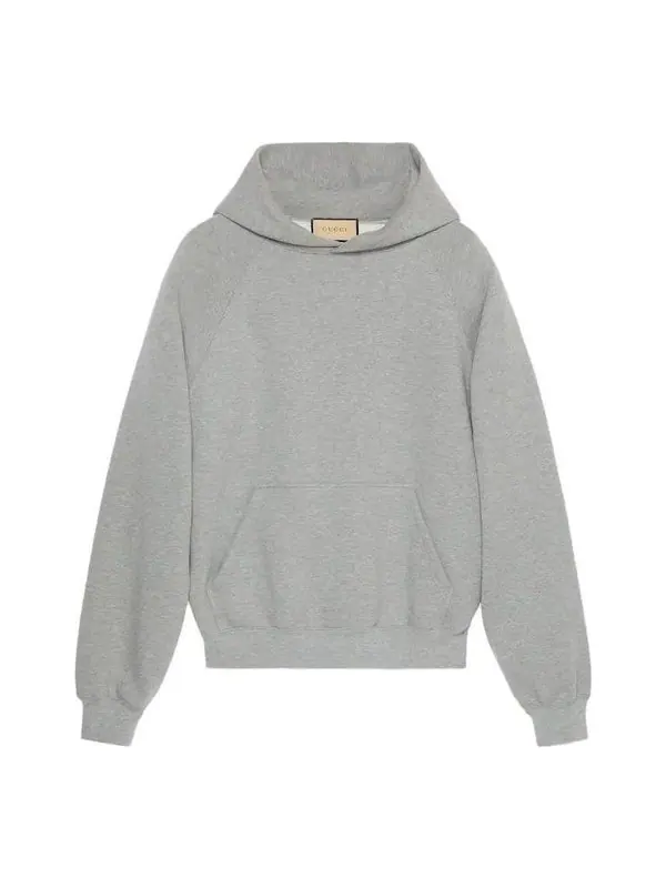 Толстовка Gucci Cotton Hooded Sweatshirt with Print, серая — изображение 1 из 4, серый