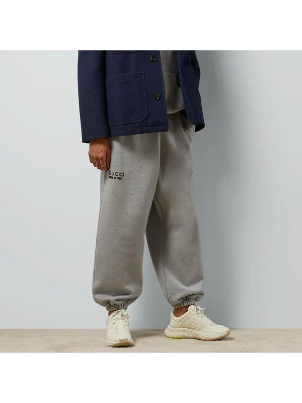 Брюки Gucci cotton sweattrouser with print 'grey' — изображение 3 из 4, серый