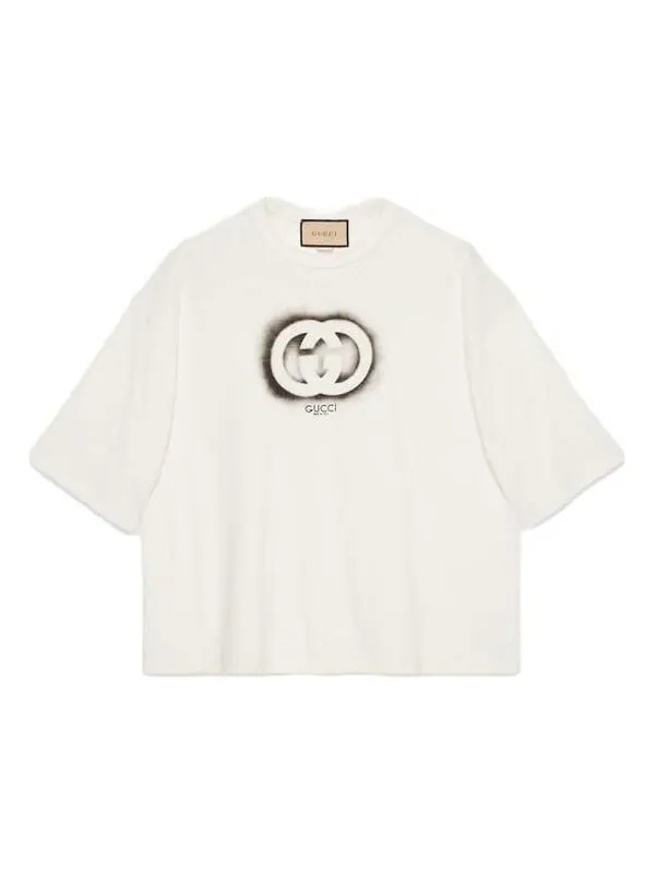 Футболка Gucci Cotton Jersey T-Shirt 'Off White' — изображение 1 из 4, белый