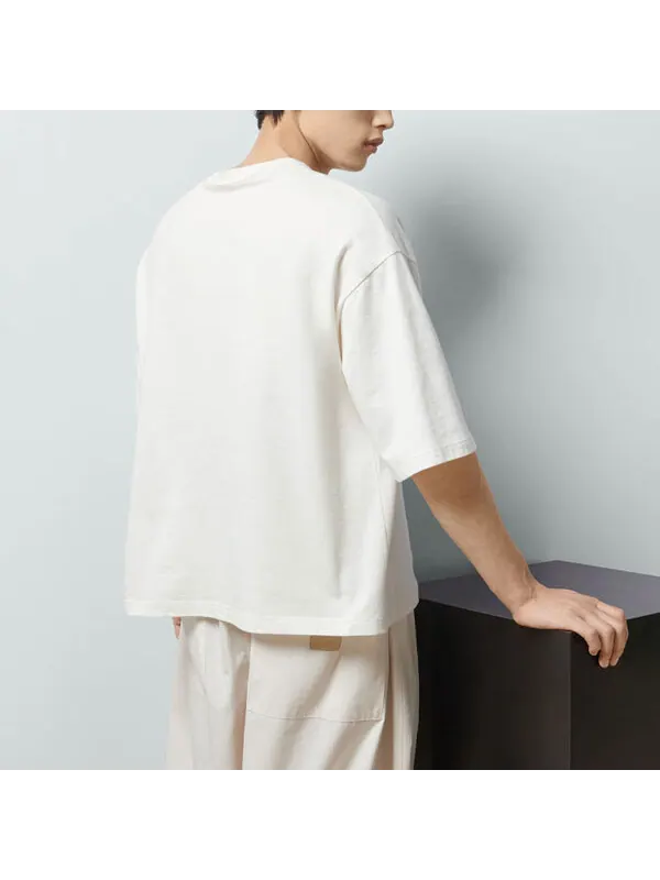 Футболка Gucci Cotton Jersey T-Shirt 'Off White' — изображение 4 из 4, белый